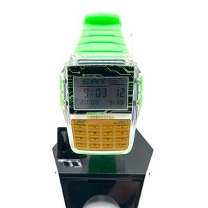 Digital Calculator Watch - Neon Green